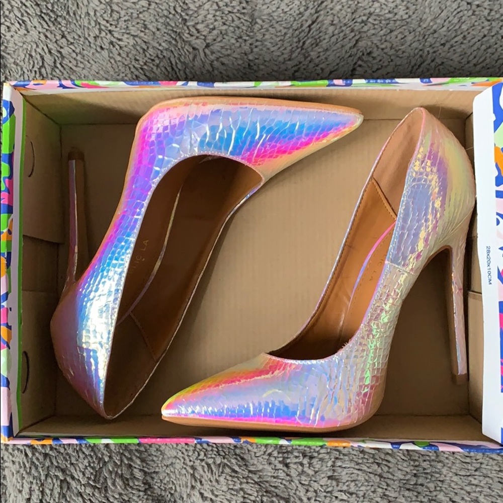 New in Box Holographic Heels